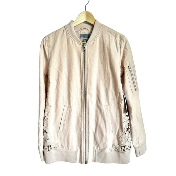 Chelsea28 Pink Lace Back Bomber Jacket Valentine - Picture 6 of 12